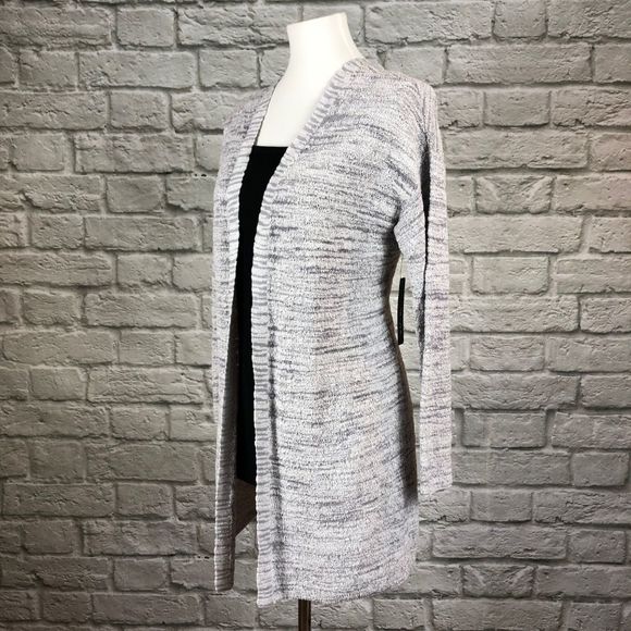 NWT NIC+ZOE Lace It Back Grey Space Dye Cardigan - Picture 5 of 7